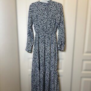 GU Women's Floral Long Dress with Long Sleeves Size S